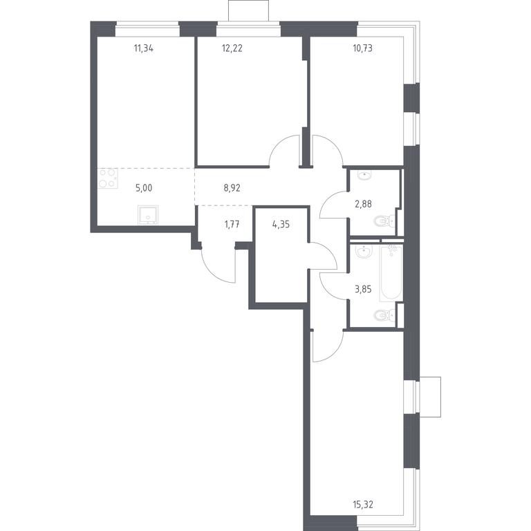 2-BD Apartment Sale, 76.38平方米 at Bogdanovskiy Les, derevnya Bogdanikha, Leninskiy City District, Moscow Region, Russia #1 2-BD Apartment Sale, 76.38平方米 at Bogdanovskiy Les, derevnya Bogdanikha, Leninskiy City District, Moscow Region, Russia #1