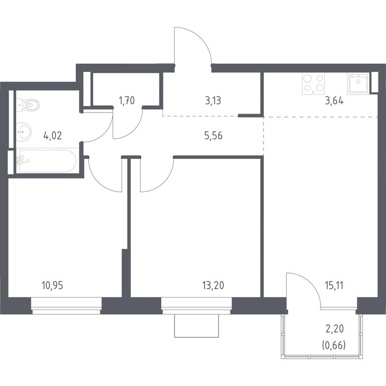 1-BD Apartment Sale, 57.97平方米 at Bogdanovskiy Les, derevnya Bogdanikha, Leninskiy City District, Moscow Region, Russia #1 1-BD Apartment Sale, 57.97平方米 at Bogdanovskiy Les, derevnya Bogdanikha, Leninskiy City District, Moscow Region, Russia #1