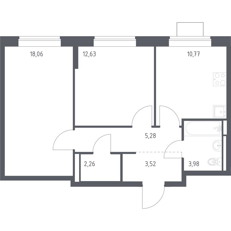 1-BD Apartment Sale, 56.5 sq. m. at Bogdanovskiy Les, derevnya Bogdanikha, Leninskiy City District, Moscow Region, Russia #1 1-BD Apartment Sale, 56.5 sq. m. at Bogdanovskiy Les, derevnya Bogdanikha, Leninskiy City District, Moscow Region, Russia #1