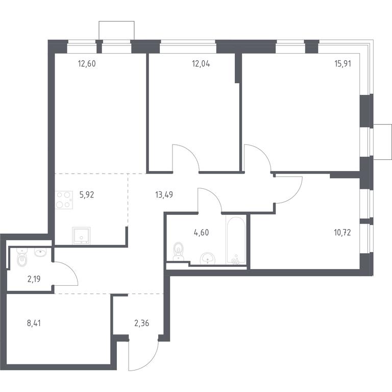2-BD Apartment Sale, 88.24 sq. m. at Bogdanovskiy Les, derevnya Bogdanikha, Leninskiy City District, Moscow Region, Russia #1 2-BD Apartment Sale, 88.24 sq. m. at Bogdanovskiy Les, derevnya Bogdanikha, Leninskiy City District, Moscow Region, Russia #1