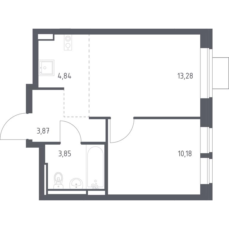 Apartment Sale, 36.02平方米 at Bogdanovskiy Les, derevnya Bogdanikha, Leninskiy City District, Moscow Region, Russia #1 Apartment Sale, 36.02平方米 at Bogdanovskiy Les, derevnya Bogdanikha, Leninskiy City District, Moscow Region, Russia #1