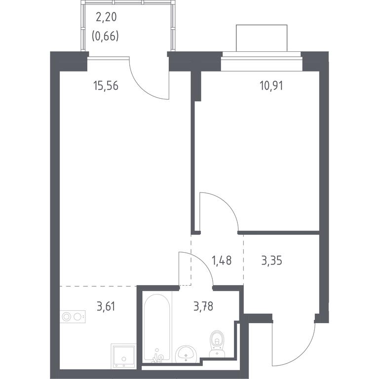 Apartment Sale, 39.35 sq. m. at Bogdanovskiy Les, derevnya Bogdanikha, Leninskiy City District, Moscow Region, Russia #1 Apartment Sale, 39.35 sq. m. at Bogdanovskiy Les, derevnya Bogdanikha, Leninskiy City District, Moscow Region, Russia #1