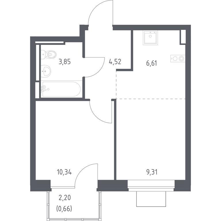 Apartment Sale, 35.29平方米 at Bogdanovskiy Les, derevnya Bogdanikha, Leninskiy City District, Moscow Region, Russia #1 Apartment Sale, 35.29平方米 at Bogdanovskiy Les, derevnya Bogdanikha, Leninskiy City District, Moscow Region, Russia #1