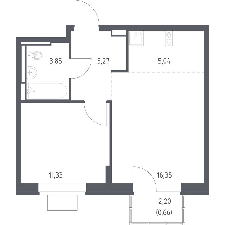 Apartment Sale, 42.5平方米 at Bogdanovskiy Les, derevnya Bogdanikha, Leninskiy City District, Moscow Region, Russia #1 Apartment Sale, 42.5平方米 at Bogdanovskiy Les, derevnya Bogdanikha, Leninskiy City District, Moscow Region, Russia #1
