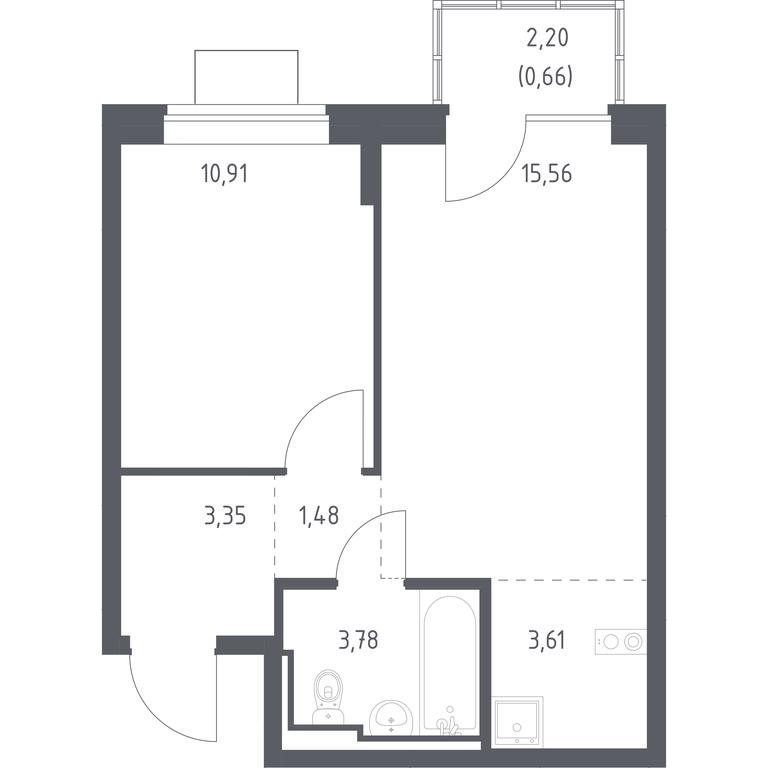 Apartment Sale, 39.35 sq. m. at Bogdanovskiy Les, derevnya Bogdanikha, Leninskiy City District, Moscow Region, Russia #1 Apartment Sale, 39.35 sq. m. at Bogdanovskiy Les, derevnya Bogdanikha, Leninskiy City District, Moscow Region, Russia #1