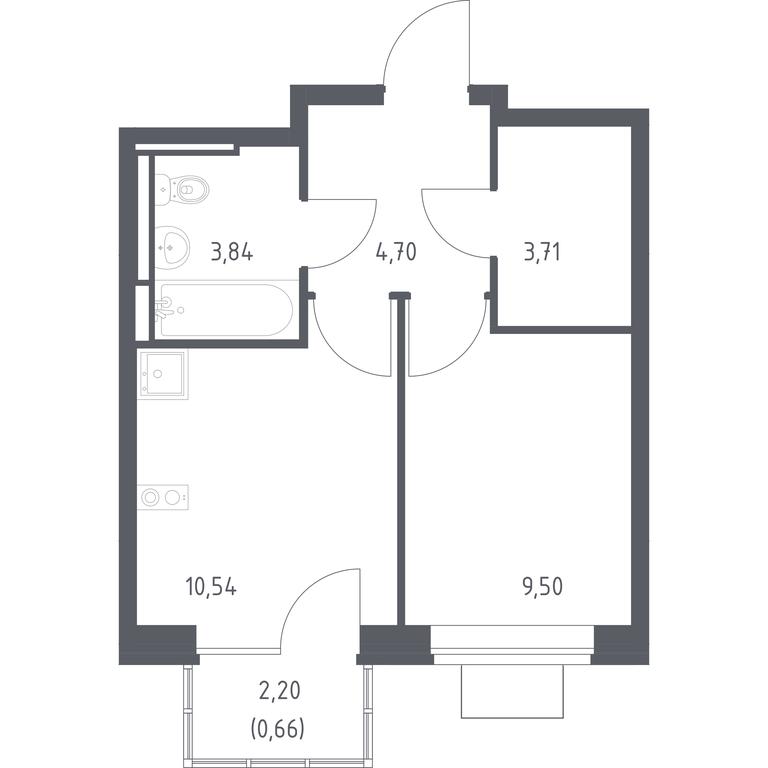 Apartment Sale, 32.95 sq. m. at Bogdanovskiy Les, derevnya Bogdanikha, Leninskiy City District, Moscow Region, Russia #1