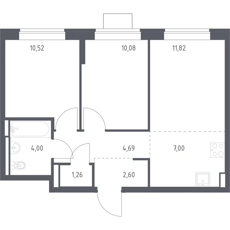 1-BD Apartment Sale, 51.97平方米 at Bogdanovskiy Les, derevnya Bogdanikha, Leninskiy City District, Moscow Region, Russia #1 1-BD Apartment Sale, 51.97平方米 at Bogdanovskiy Les, derevnya Bogdanikha, Leninskiy City District, Moscow Region, Russia #1