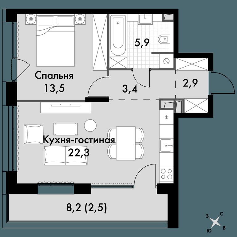 2-BD Apartment Sale, 50.5 sq. m. at The Lake, Snezhnaya Street, 22, Moscow, Russia #1 2-BD Apartment Sale, 50.5 sq. m. at The Lake, Snezhnaya Street, 22, Moscow, Russia #1