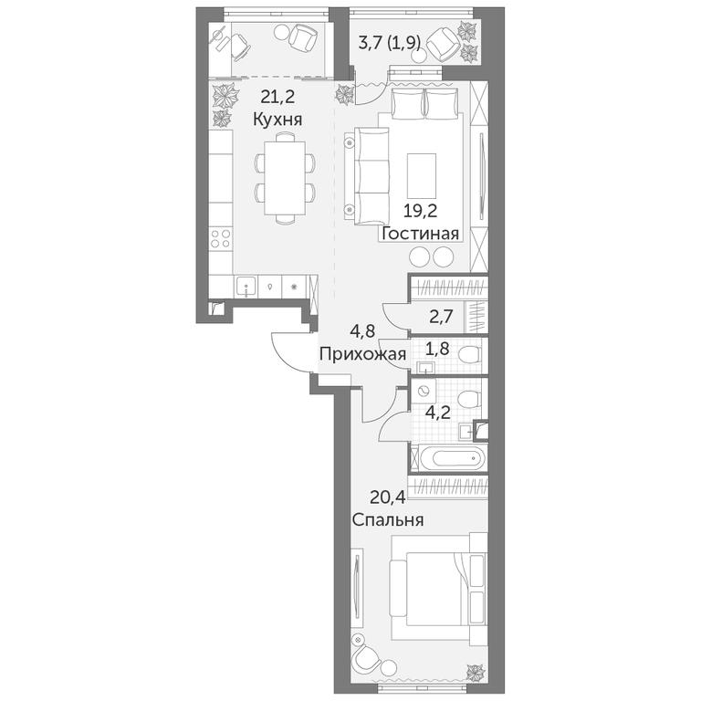 2-BD Apartment Sale, 76.2平方米 at Arkhitektor, Akademika Volgina Street, 2Д, Moscow, Russia #1 2-BD Apartment Sale, 76.2平方米 at Arkhitektor, Akademika Volgina Street, 2Д, Moscow, Russia #1