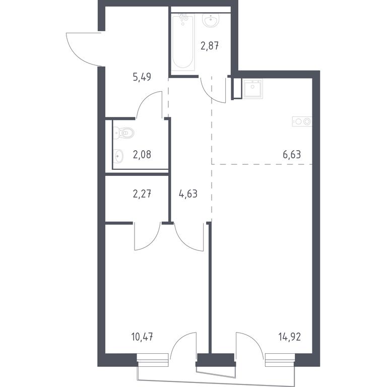 Apartment Sale, 48.6平方米 at Kvartal Aviatorov, ulitsa Koldunova, Aviatorov Microdistrict, Balashikha, Moscow Region, Russia #1
