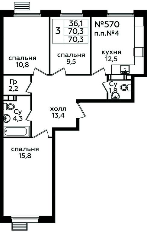 2-BD Apartment Sale, 70.3 sq. m. at Eko Bunino, prospekt Kuprina, 34к1, Sosenskoye Settlement, Moscow, Russia #1 2-BD Apartment Sale, 70.3 sq. m. at Eko Bunino, prospekt Kuprina, 34к1, Sosenskoye Settlement, Moscow, Russia #1