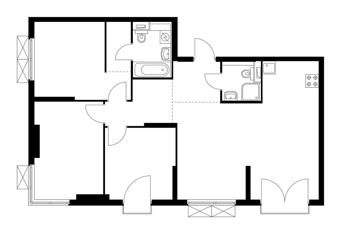 3-BD Apartment Sale, 85.4 sq. m. at Rustaveli 14, Rustaveli Street, 14с20, Moscow, Russia #1