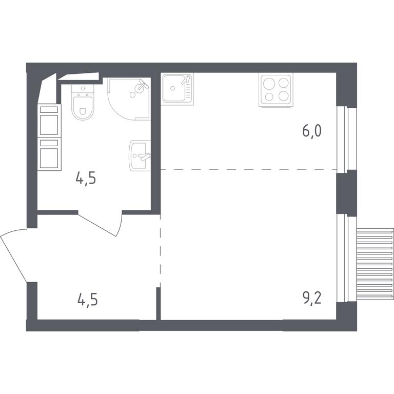 Apartment Sale, 23.3平方米 at Mytishchi Park, Silikatnaya ulitsa, 41к3, Mytischi, Moscow Region, Russia #1