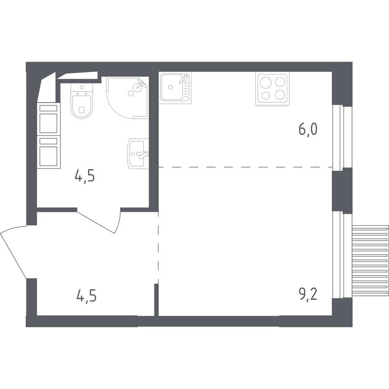Apartment Sale, 23.3平方米 at Mytishchi Park, Silikatnaya ulitsa, 41к3, Mytischi, Moscow Region, Russia #2