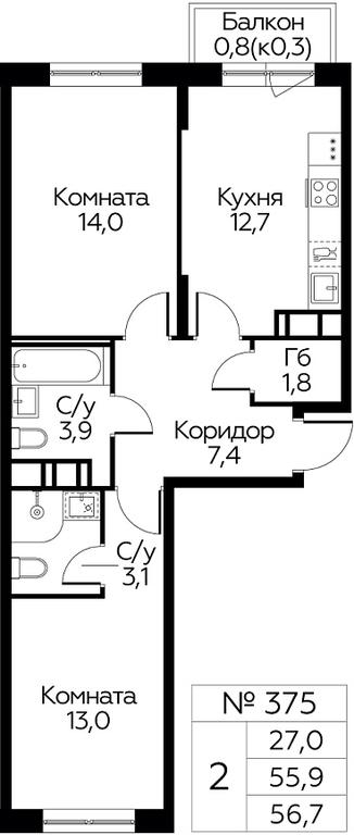 1-BD Apartment Sale, 56.7平方米 at Tsvetochnye Poliany, kvartal № 23, Filimonkovskoye Municipal Formation, Moscow, Russia #1 1-BD Apartment Sale, 56.7平方米 at Tsvetochnye Poliany, kvartal № 23, Filimonkovskoye Municipal Formation, Moscow, Russia #1