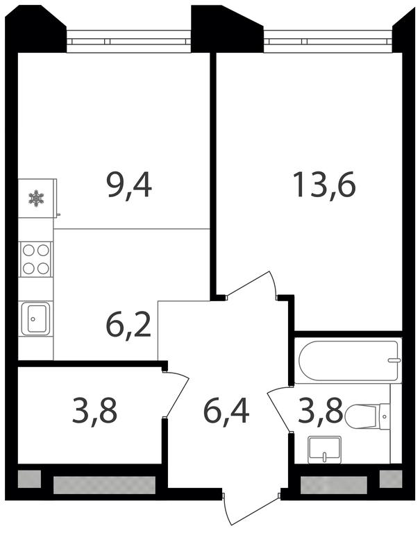1-BD Apartment Sale, 43.2 sq. m. at Petrovskiy Park II, Stary Petrovsko-Razumovsky Drive, 1/23, Moscow, Russia #1