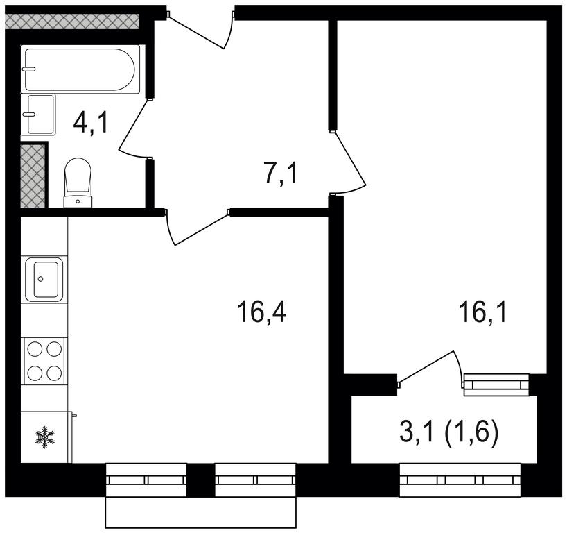 1-BD Apartment Sale, 45.7 sq. m. at Mikhalkovskiy, Mikhalkovskaya Street, 48, Moscow, Russia #1 1-BD Apartment Sale, 45.7 sq. m. at Mikhalkovskiy, Mikhalkovskaya Street, 48, Moscow, Russia #1