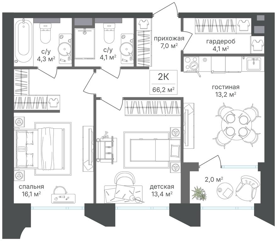 2-BD Apartment Sale, 64.2 sq. m. at Petrovskiy Park II, Stary Petrovsko-Razumovsky Drive, 1/23, Moscow, Russia #2 2-BD Apartment Sale, 64.2 sq. m. at Petrovskiy Park II, Stary Petrovsko-Razumovsky Drive, 1/23, Moscow, Russia #2