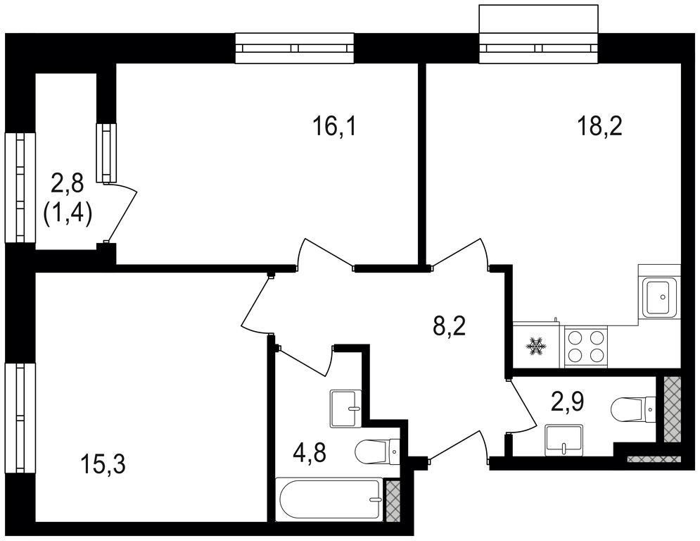 2-BD Apartment Sale, 67.5 sq. m. at Mikhalkovskiy, Mikhalkovskaya Street, 48, Moscow, Russia #1 2-BD Apartment Sale, 67.5 sq. m. at Mikhalkovskiy, Mikhalkovskaya Street, 48, Moscow, Russia #1