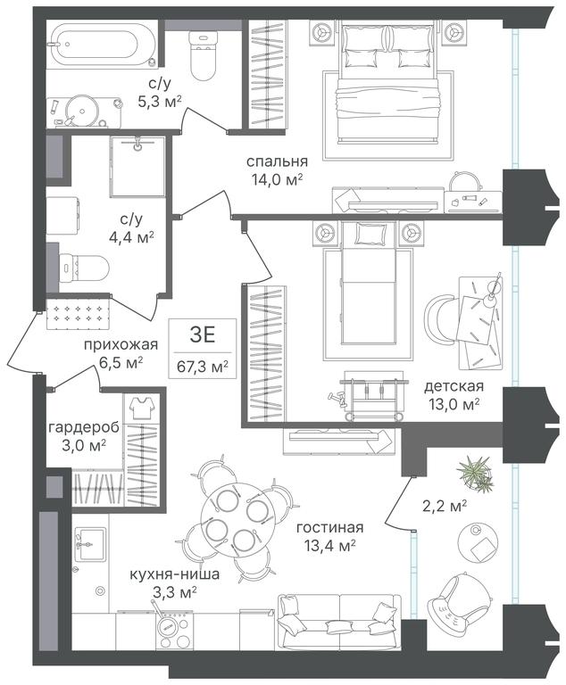 2-BD Apartment Sale, 65.1 sq. m. at Petrovskiy Park II, Stary Petrovsko-Razumovsky Drive, 1/23, Moscow, Russia #2 2-BD Apartment Sale, 65.1 sq. m. at Petrovskiy Park II, Stary Petrovsko-Razumovsky Drive, 1/23, Moscow, Russia #2