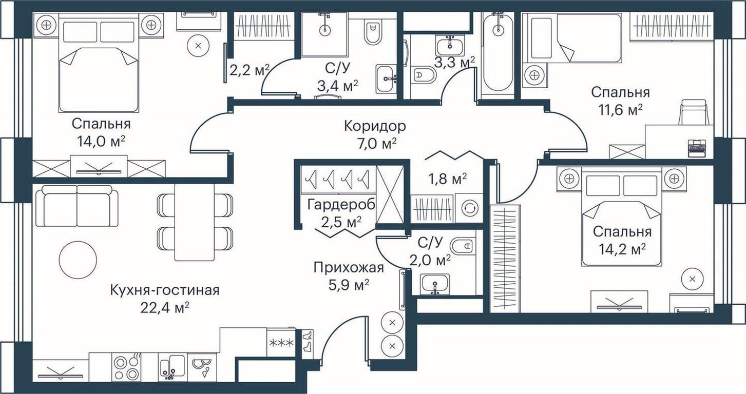 3-BD Apartment Sale, 90.6 sq. m. at City Bay, Volokolamskoye Highway, 95с3, Moscow, Russia #1 3-BD Apartment Sale, 90.6 sq. m. at City Bay, Volokolamskoye Highway, 95с3, Moscow, Russia #1