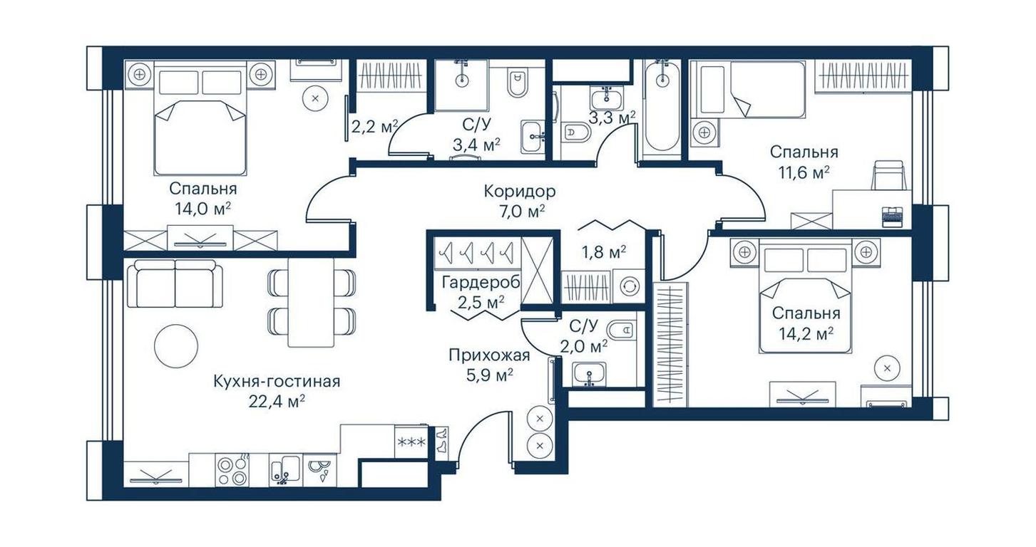 3-BD Apartment Sale, 90.6 sq. m. at City Bay, Volokolamskoye Highway, 95с3, Moscow, Russia #2 3-BD Apartment Sale, 90.6 sq. m. at City Bay, Volokolamskoye Highway, 95с3, Moscow, Russia #2