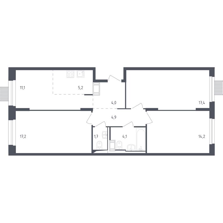 2-BD Apartment Sale, 78.9 sq. m. at Mytishchi Park, Silikatnaya ulitsa, 41к3, Mytischi, Moscow Region, Russia #1 2-BD Apartment Sale, 78.9 sq. m. at Mytishchi Park, Silikatnaya ulitsa, 41к3, Mytischi, Moscow Region, Russia #1