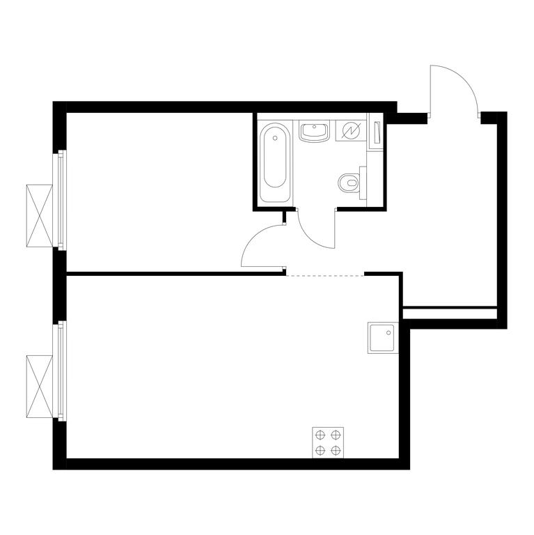 1-BD Apartment Sale, 47.5 sq. m. at Amurskiy Park, Амурская улица, 2с11, Москва, Россия #1 1-BD Apartment Sale, 47.5 sq. m. at Amurskiy Park, Амурская улица, 2с11, Москва, Россия #1