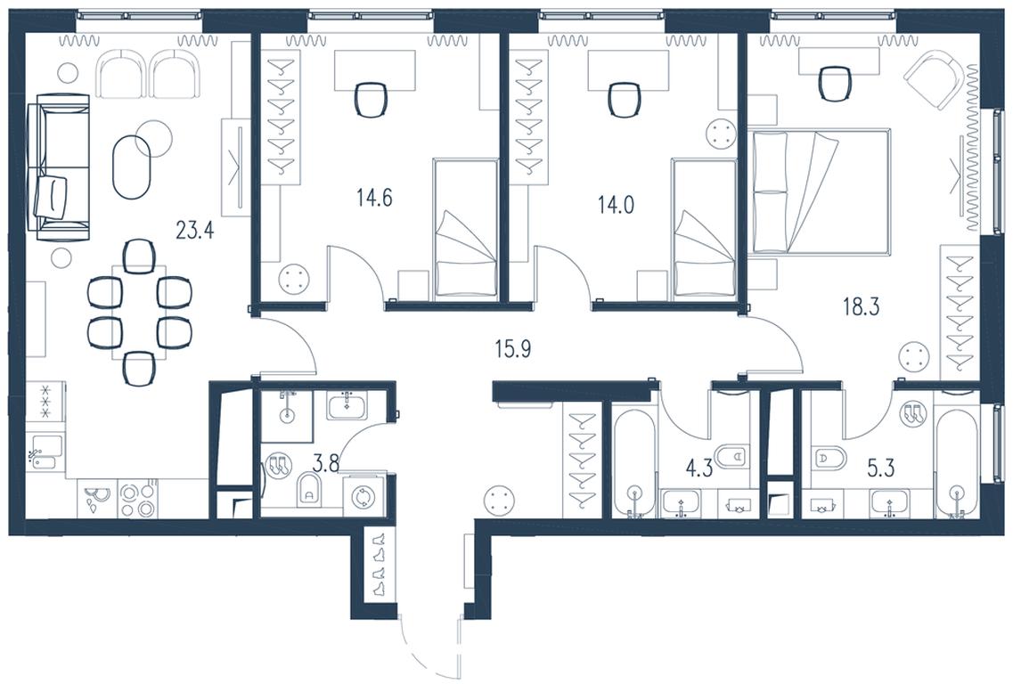 3-BD Apartment Sale, 99.6 sq. m. at Intonatsiya, Schukinskaya Street, 7/9с7, Moscow, Russia #1 3-BD Apartment Sale, 99.6 sq. m. at Intonatsiya, Schukinskaya Street, 7/9с7, Moscow, Russia #1
