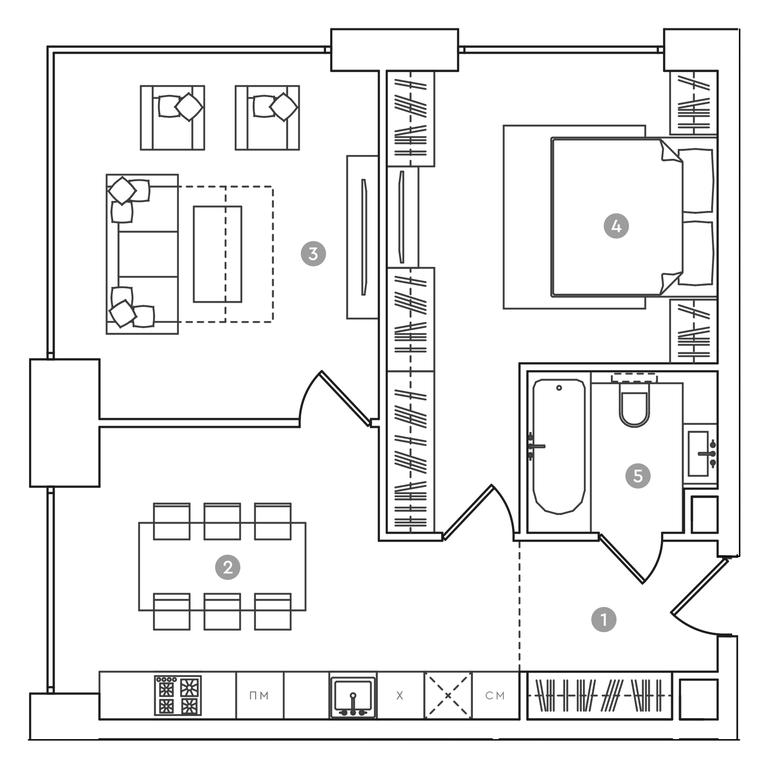 1-BD Apartment Sale, 65 sq. m. at RED7, Akademika Sakharova Avenue, 11, Moscow, Russia #1 1-BD Apartment Sale, 65 sq. m. at RED7, Akademika Sakharova Avenue, 11, Moscow, Russia #1
