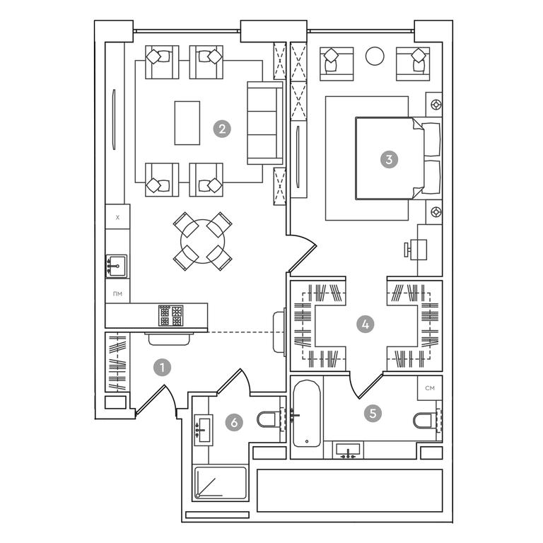 1-BD Apartment Sale, 78.8 sq. m. at RED7, Akademika Sakharova Avenue, 11, Moscow, Russia #1 1-BD Apartment Sale, 78.8 sq. m. at RED7, Akademika Sakharova Avenue, 11, Moscow, Russia #1