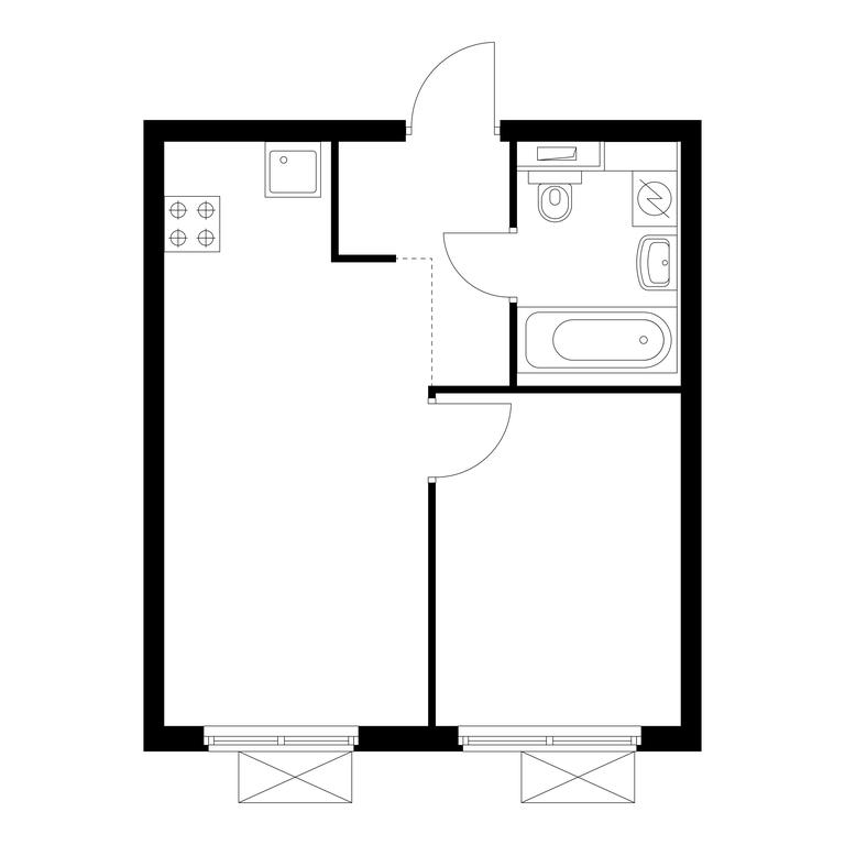 1-BD Apartment Sale, 33.1 sq. m. at Holland Park, Volokolamskoye Highway, 71/13к1, Moscow, Russia #1