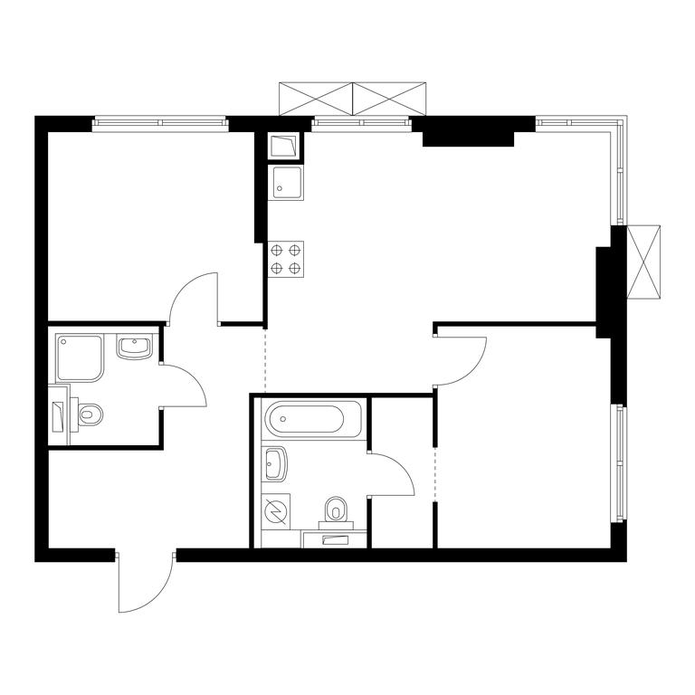 2-BD Apartment Sale, 59.6平方米 at Holland Park, Volokolamskoye Highway, 71/13к1, Moscow, Russia #1