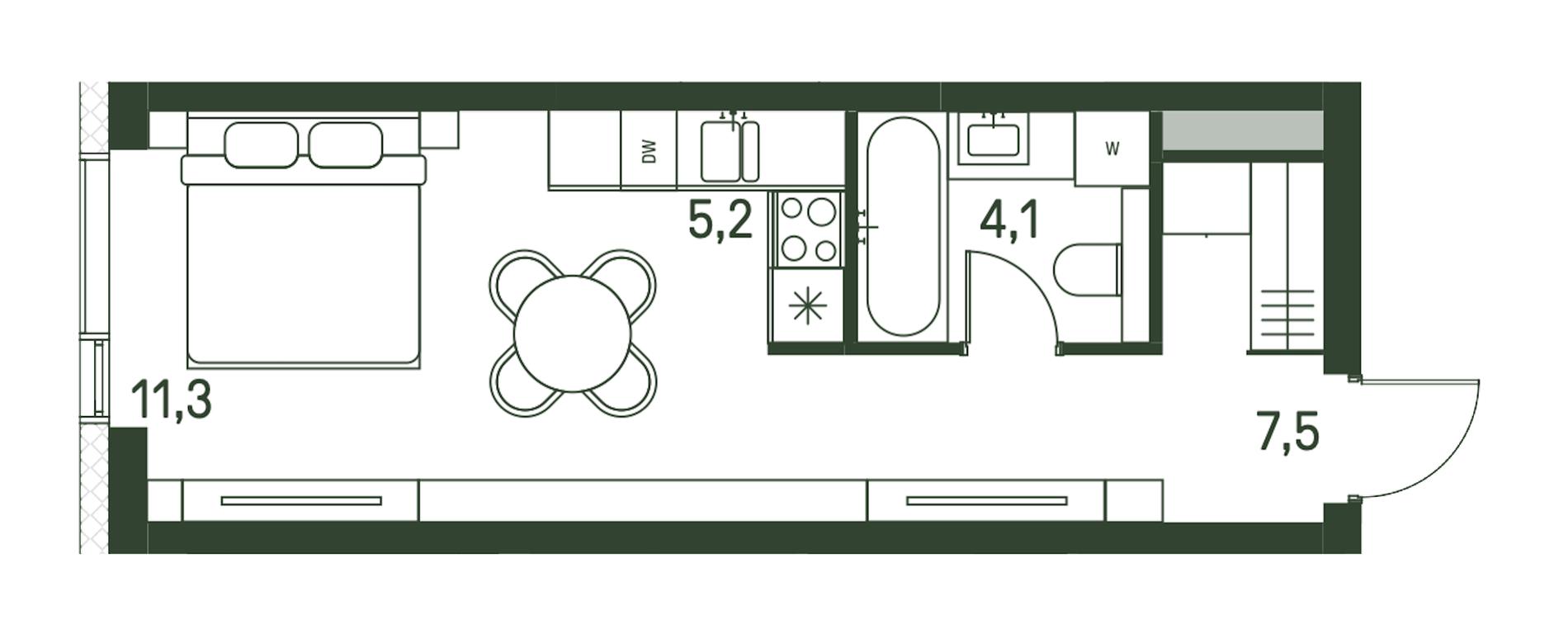 Apartment Sale, 28.1 sq. m. at Moments, Volokolamskoye Highway, 28, Moscow, Russia #2