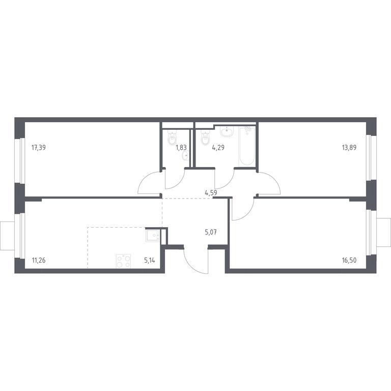 2-BD Apartment Sale, 79.96 sq. m. at Pribrezhnyi Park, Pribrezhniy Park Residential Complex, Village of Yam, Domodedovo City District, Moscow Region, Russia #1 2-BD Apartment Sale, 79.96 sq. m. at Pribrezhnyi Park, Pribrezhniy Park Residential Complex, Village of Yam, Domodedovo City District, Moscow Region, Russia #1