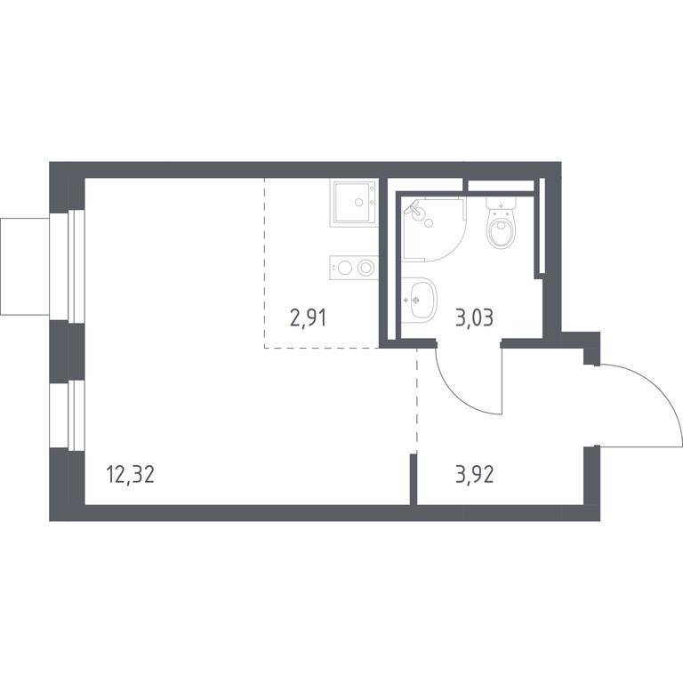 Apartment Sale, 22.18 sq. m. at Pribrezhnyi Park, Pribrezhniy Park Residential Complex, Village of Yam, Domodedovo City District, Moscow Region, Russia #1