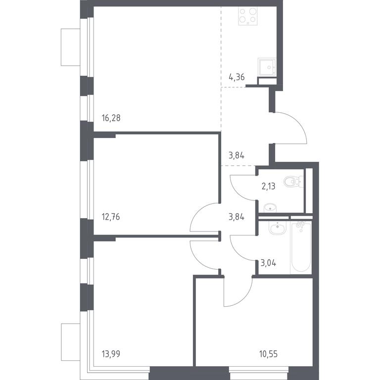2-BD Apartment Sale, 70.79 sq. m. at Pribrezhnyi Park, Pribrezhniy Park Residential Complex, Village of Yam, Domodedovo City District, Moscow Region, Russia #1 2-BD Apartment Sale, 70.79 sq. m. at Pribrezhnyi Park, Pribrezhniy Park Residential Complex, Village of Yam, Domodedovo City District, Moscow Region, Russia #1