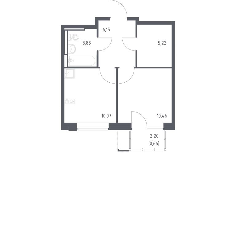 Apartment Sale, 36.44 sq. m. at Pribrezhnyi Park, Pribrezhniy Park Residential Complex, Village of Yam, Domodedovo City District, Moscow Region, Russia #1 Apartment Sale, 36.44 sq. m. at Pribrezhnyi Park, Pribrezhniy Park Residential Complex, Village of Yam, Domodedovo City District, Moscow Region, Russia #1