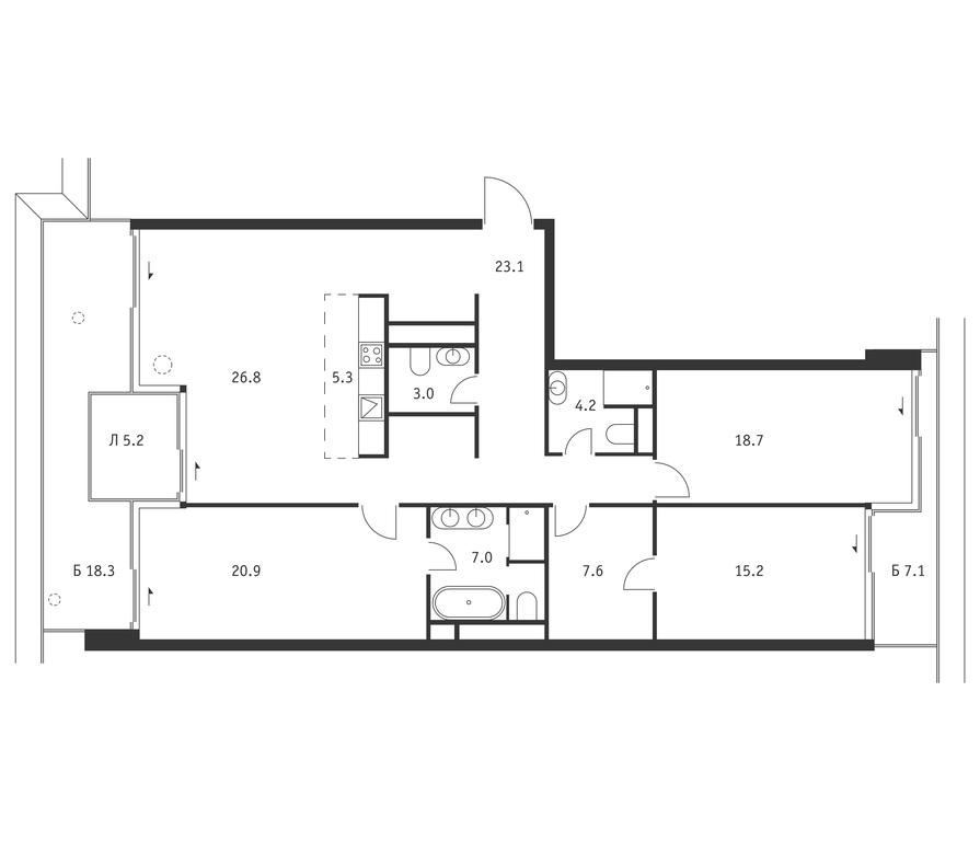 3-BD Apartment Sale, 142 sq. m. at Badaevskiy, Kutuzovsky Avenue, 12с3, Moscow, Russia #1 3-BD Apartment Sale, 142 sq. m. at Badaevskiy, Kutuzovsky Avenue, 12с3, Moscow, Russia #1