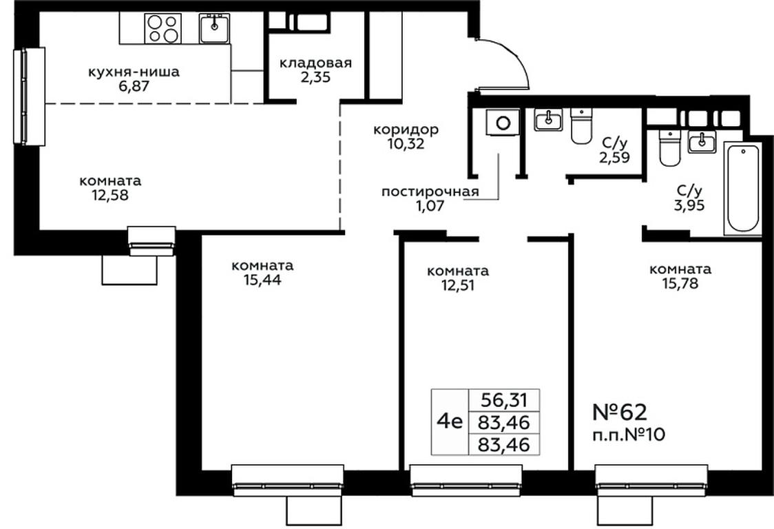 3-BD Apartment Sale, 83.46 sq. m. at Novograd Pavlino, Kosinskoye shosse, 2, Novoye Pavlino Microdistrict, Balashikha, Moscow Region, Russia #1 3-BD Apartment Sale, 83.46 sq. m. at Novograd Pavlino, Kosinskoye shosse, 2, Novoye Pavlino Microdistrict, Balashikha, Moscow Region, Russia #1