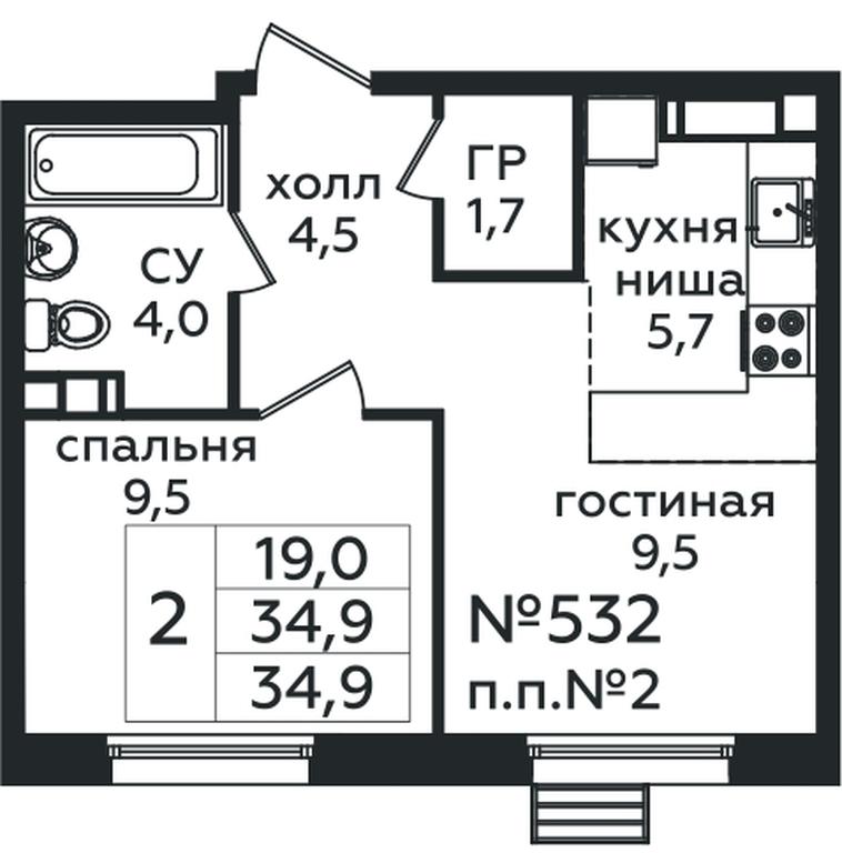 1-BD Apartment Sale, 34.9 sq. m. at Eko Bunino, prospekt Kuprina, 34к1, Sosenskoye Settlement, Moscow, Russia #1 1-BD Apartment Sale, 34.9 sq. m. at Eko Bunino, prospekt Kuprina, 34к1, Sosenskoye Settlement, Moscow, Russia #1