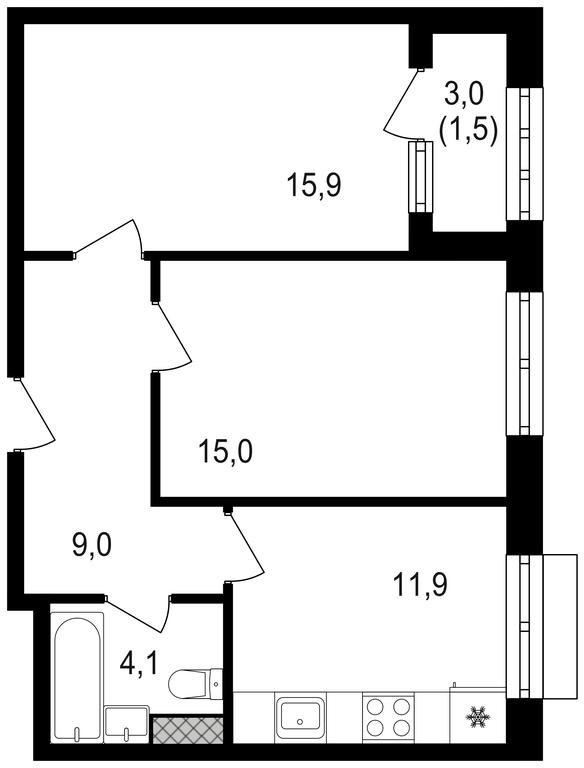 2-BD Apartment Sale, 57.5 sq. m. at Mikhalkovskiy, Mikhalkovskaya Street, 48, Moscow, Russia #1 2-BD Apartment Sale, 57.5 sq. m. at Mikhalkovskiy, Mikhalkovskaya Street, 48, Moscow, Russia #1
