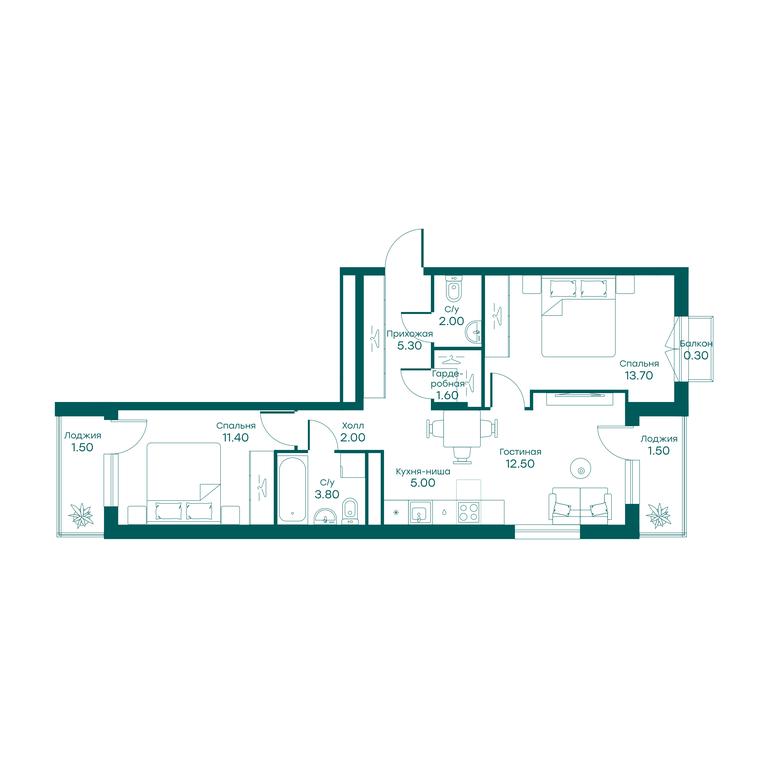 2-BD Apartment Sale, 56.1 sq. m. at Ravnovesie, zhiloy kompleks Ravnovesiye, selo Perkhushkovo, Odintsovskiy City District, Moscow Region, Russia #1 2-BD Apartment Sale, 56.1 sq. m. at Ravnovesie, zhiloy kompleks Ravnovesiye, selo Perkhushkovo, Odintsovskiy City District, Moscow Region, Russia #1