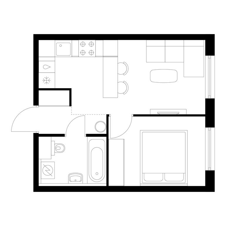 1-BD Apartment Sale, 32.3 sq. m. at Kutuzovskiy Kvartal, Ivana Franko Street, 20к1, Moscow, Russia #1