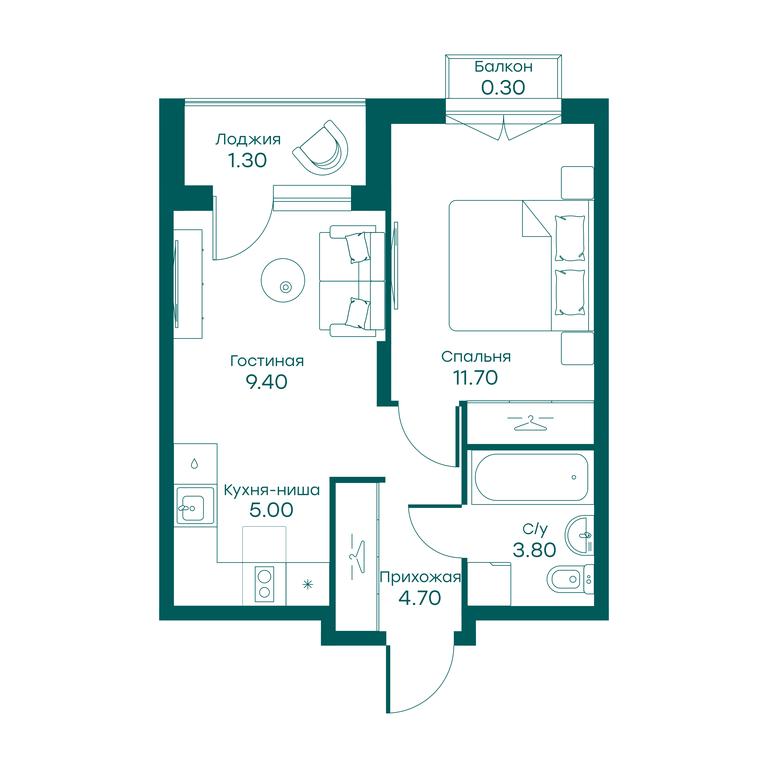 1-BD Apartment Sale, 33.9平方米 at Ravnovesie, zhiloy kompleks Ravnovesiye, selo Perkhushkovo, Odintsovskiy City District, Moscow Region, Russia #1 1-BD Apartment Sale, 33.9平方米 at Ravnovesie, zhiloy kompleks Ravnovesiye, selo Perkhushkovo, Odintsovskiy City District, Moscow Region, Russia #1