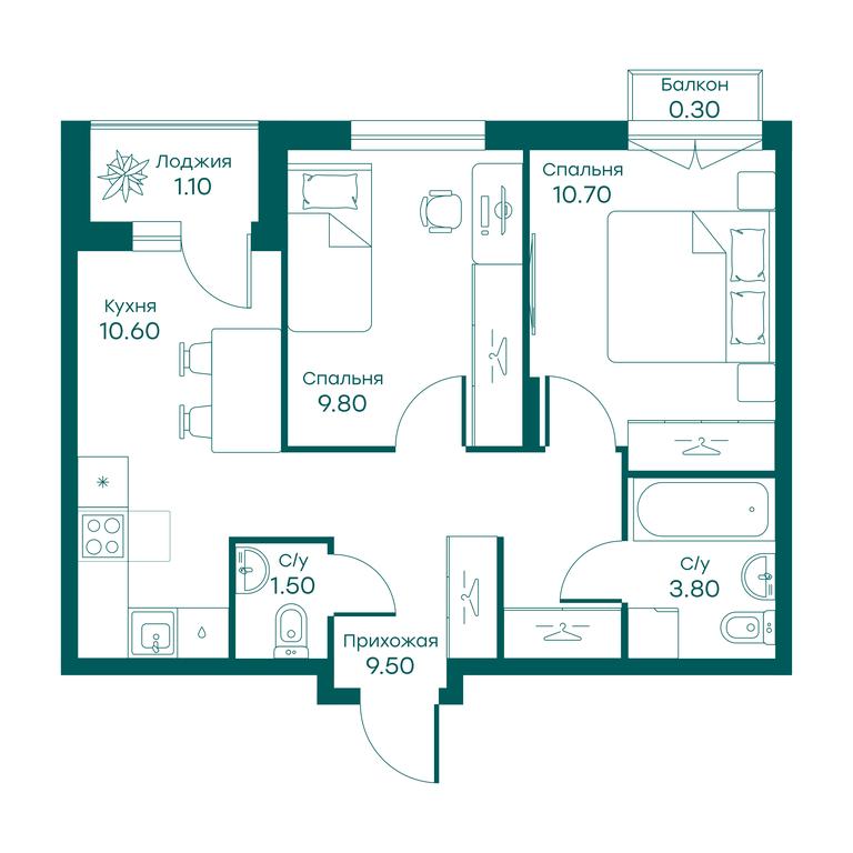 1-BD Apartment Sale, 45.6平方米 at Ravnovesie, zhiloy kompleks Ravnovesiye, selo Perkhushkovo, Odintsovskiy City District, Moscow Region, Russia #1 1-BD Apartment Sale, 45.6平方米 at Ravnovesie, zhiloy kompleks Ravnovesiye, selo Perkhushkovo, Odintsovskiy City District, Moscow Region, Russia #1