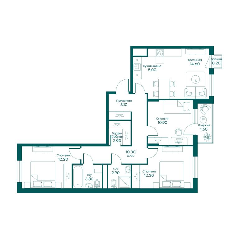 3-BD Apartment Sale, 77.3 sq. m. at Ravnovesie, zhiloy kompleks Ravnovesiye, selo Perkhushkovo, Odintsovskiy City District, Moscow Region, Russia #1 3-BD Apartment Sale, 77.3 sq. m. at Ravnovesie, zhiloy kompleks Ravnovesiye, selo Perkhushkovo, Odintsovskiy City District, Moscow Region, Russia #1