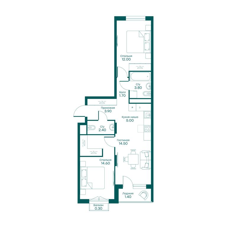 2-BD Apartment Sale, 57 sq. m. at Ravnovesie, zhiloy kompleks Ravnovesiye, selo Perkhushkovo, Odintsovskiy City District, Moscow Region, Russia #1 2-BD Apartment Sale, 57 sq. m. at Ravnovesie, zhiloy kompleks Ravnovesiye, selo Perkhushkovo, Odintsovskiy City District, Moscow Region, Russia #1