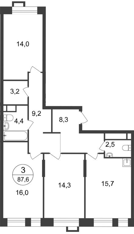 3-BD Apartment Sale, 87.6 sq. m. at Pervyi Moskovskiy, ulitsa Bianki, 1, Moskovskiy, Moscow, Russia #2 3-BD Apartment Sale, 87.6 sq. m. at Pervyi Moskovskiy, ulitsa Bianki, 1, Moskovskiy, Moscow, Russia #2