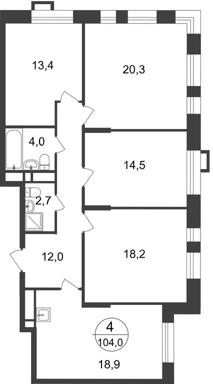 4-BD Apartment Sale, 104平方米 at Pervyi Moskovskiy, ulitsa Bianki, 1, Moskovskiy, Moscow, Russia #1 4-BD Apartment Sale, 104平方米 at Pervyi Moskovskiy, ulitsa Bianki, 1, Moskovskiy, Moscow, Russia #1